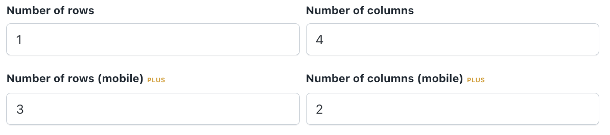 Mintt TikTok Feed configuration with manual columns and rows for different devices on Plus plan.